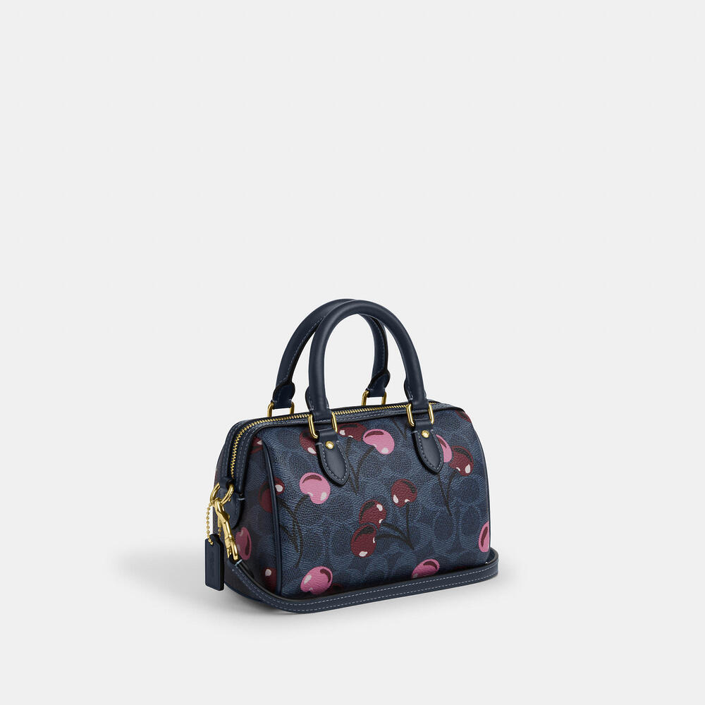 Coach Mini Rowan Crossbody Bag In Signature Canvas With Cherry Print